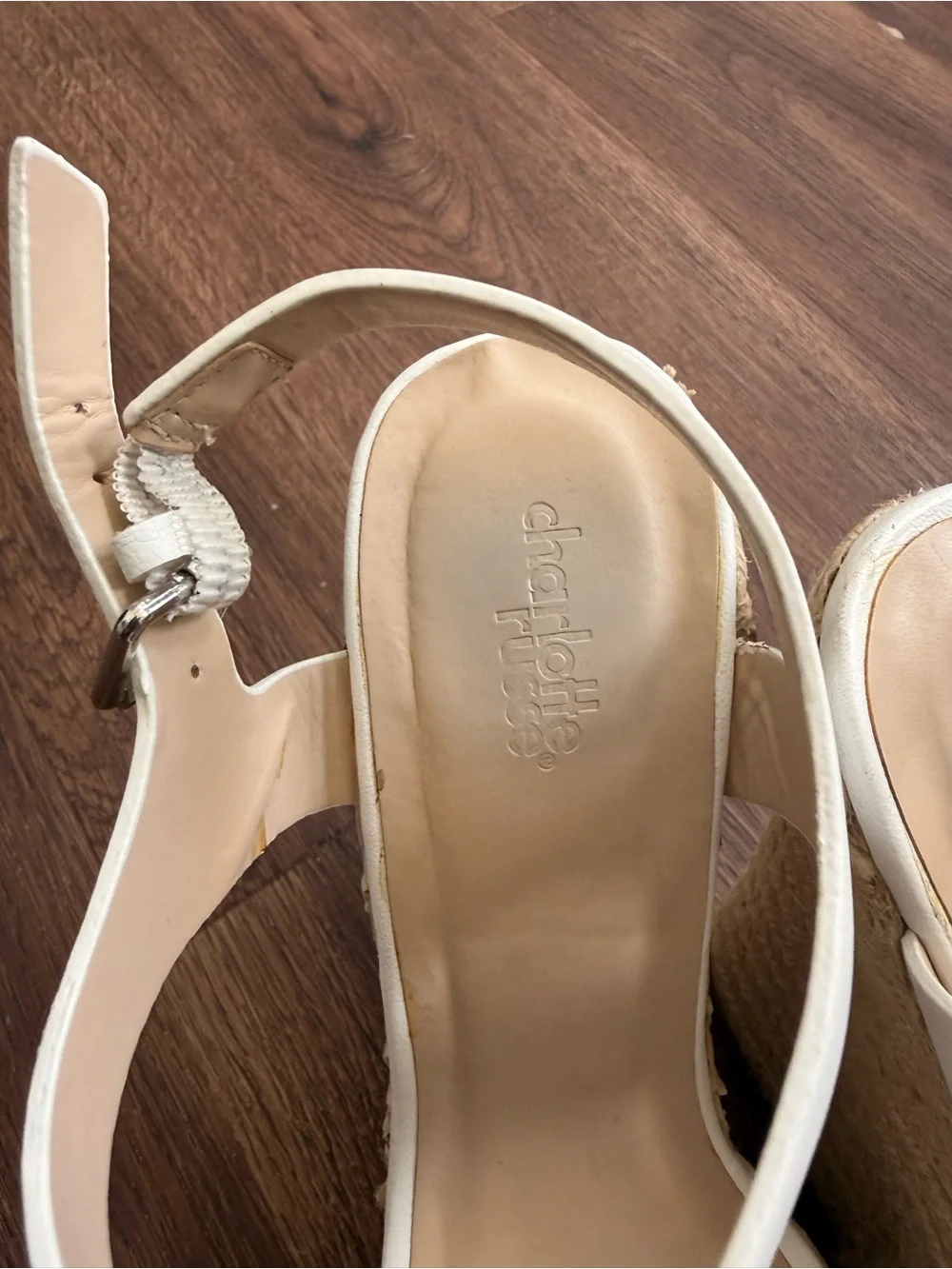 Charlotte Russe Cream Espadrille Platform Wedge Sandals